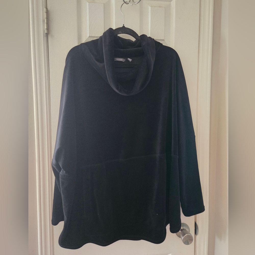 2x velour cowl neck top